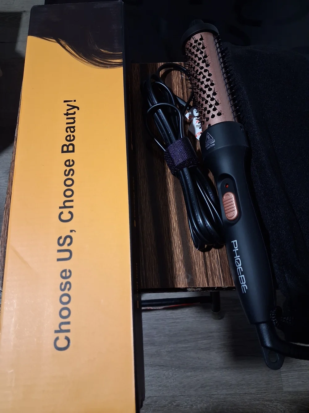 Phoebe Couture Black and Rose Gold Heated Round Brush